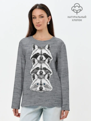 Лонгслив женский. Хлопок / Еноты