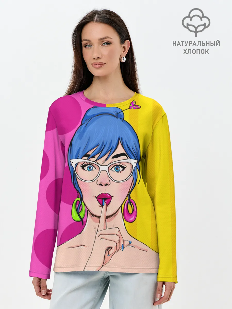 Лонгслив женский. Хлопок / POP ART