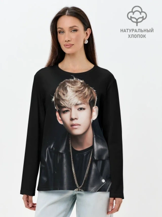 Лонгслив женский. Хлопок / Вишня