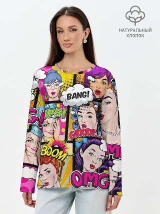 Лонгслив женский. Хлопок / POP ART