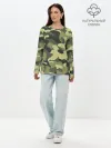 Лонгслив женский. Хлопок / Камуфляж Хаки