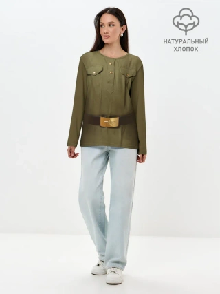 Лонгслив женский. Хлопок / Солдатская форма