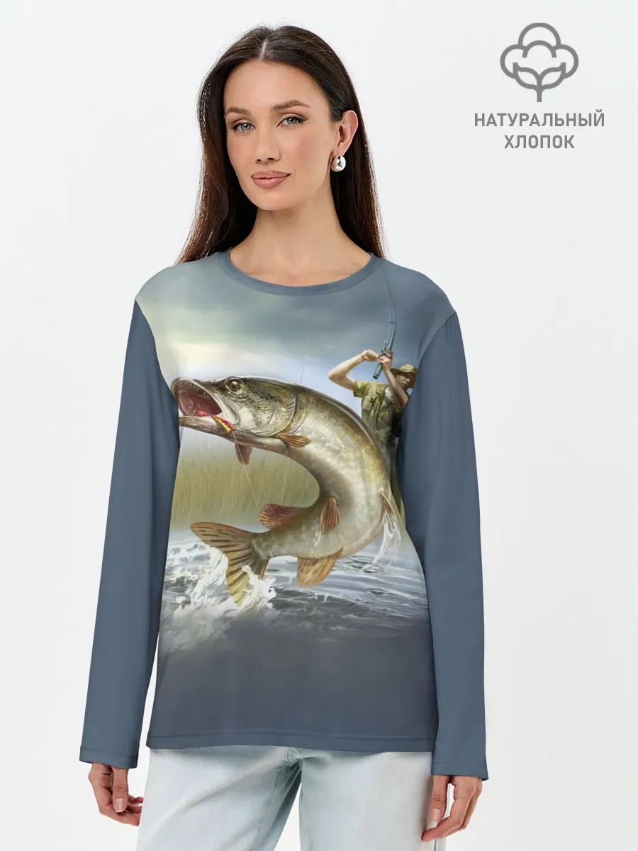 Лонгслив женский. Хлопок / Щука