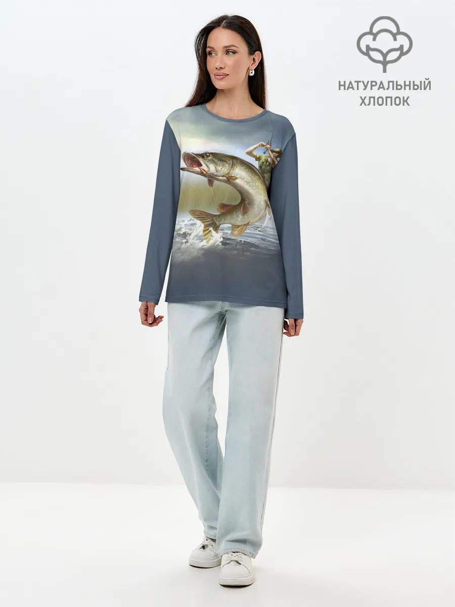 Лонгслив женский. Хлопок / Щука