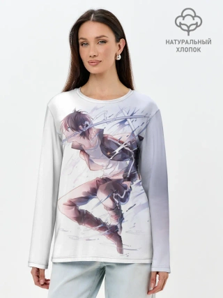 Лонгслив женский. Хлопок / Летающий Ябоку