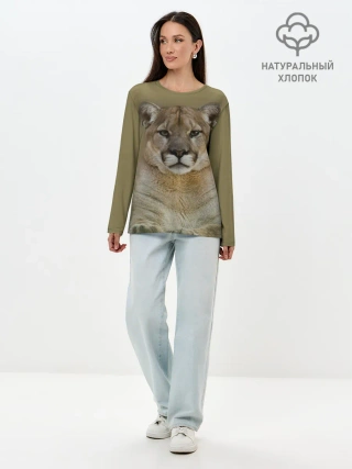 Лонгслив женский. Хлопок / Пума