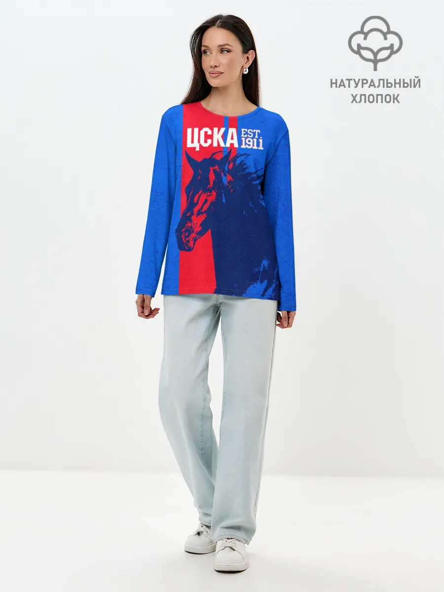 Лонгслив женский. Хлопок / ЦСКА ФК
