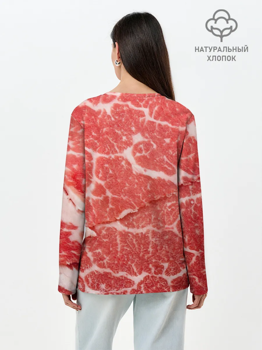 Лонгслив женский. Хлопок / Кусок мяса