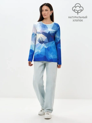 Лонгслив женский. Хлопок / Абстракция