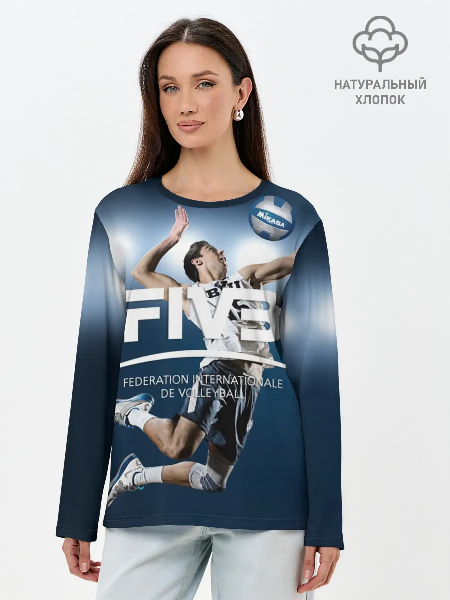 Лонгслив женский. Хлопок / Волейбол 4