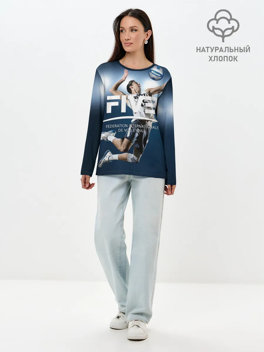 Лонгслив женский. Хлопок / Волейбол 4