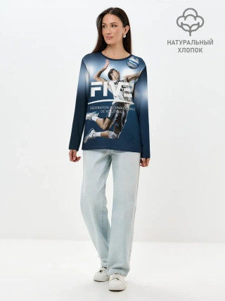 Лонгслив женский. Хлопок / Волейбол 4