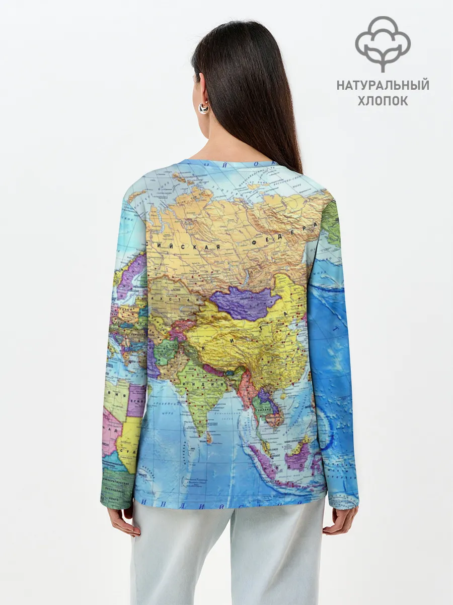Лонгслив женский. Хлопок / Карта 10