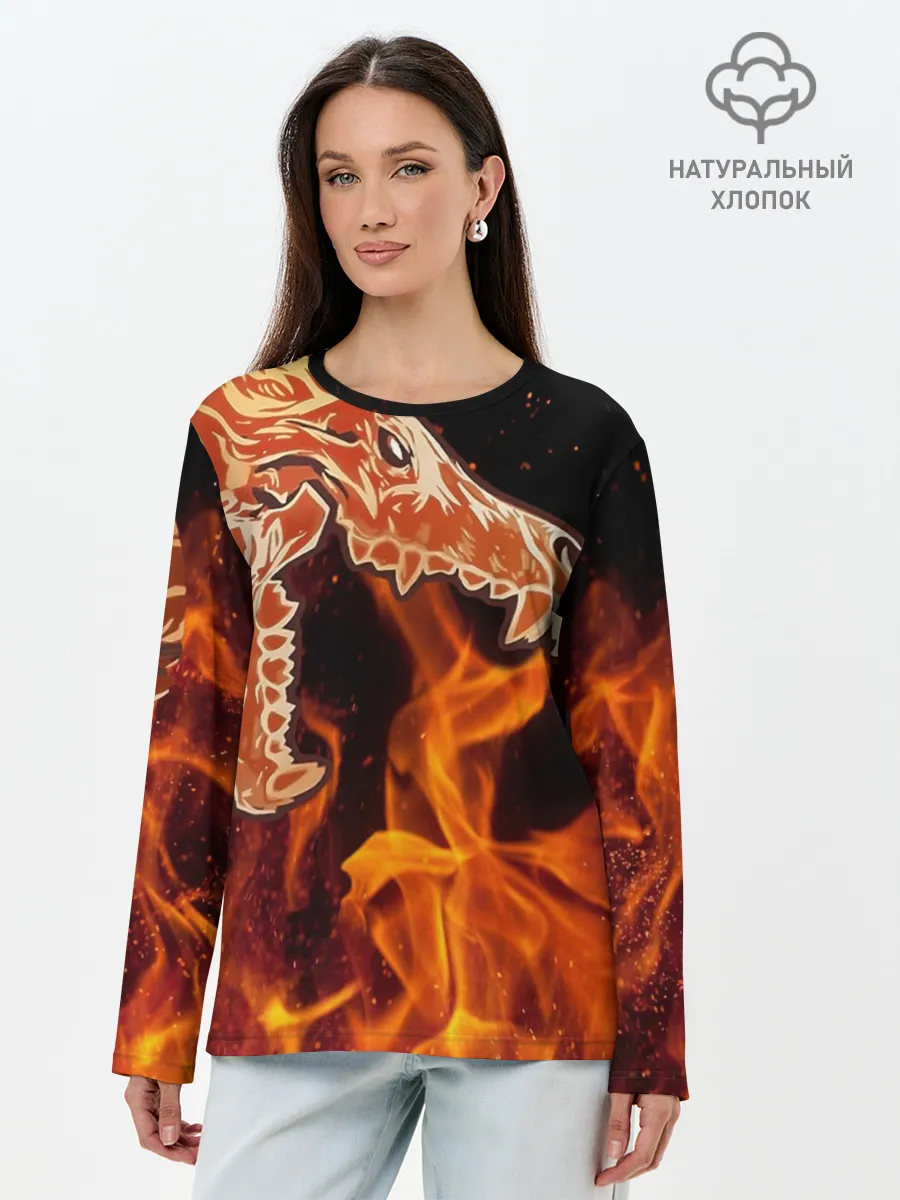 Лонгслив женский. Хлопок / Вой