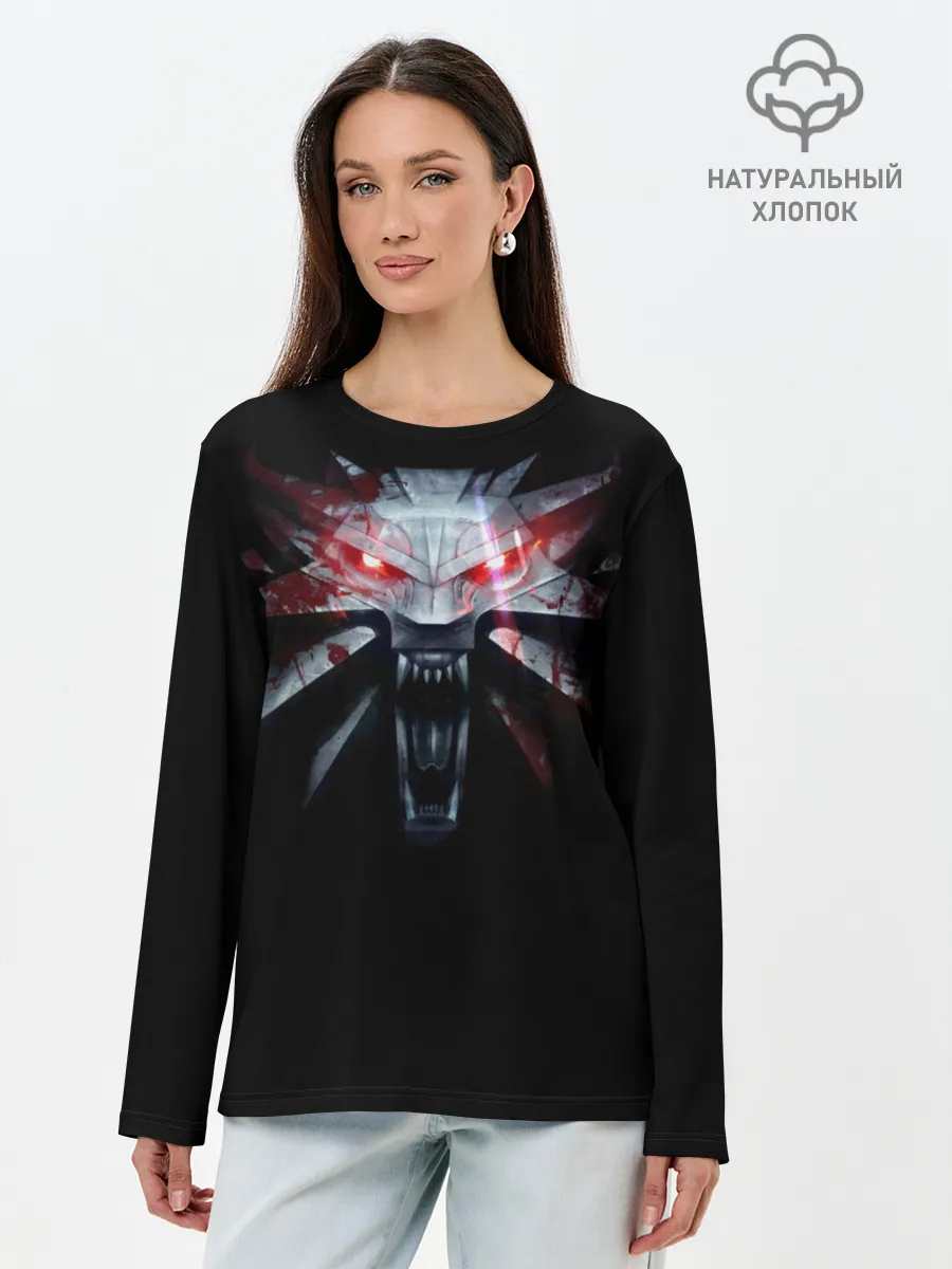 Лонгслив женский. Хлопок / Медальон