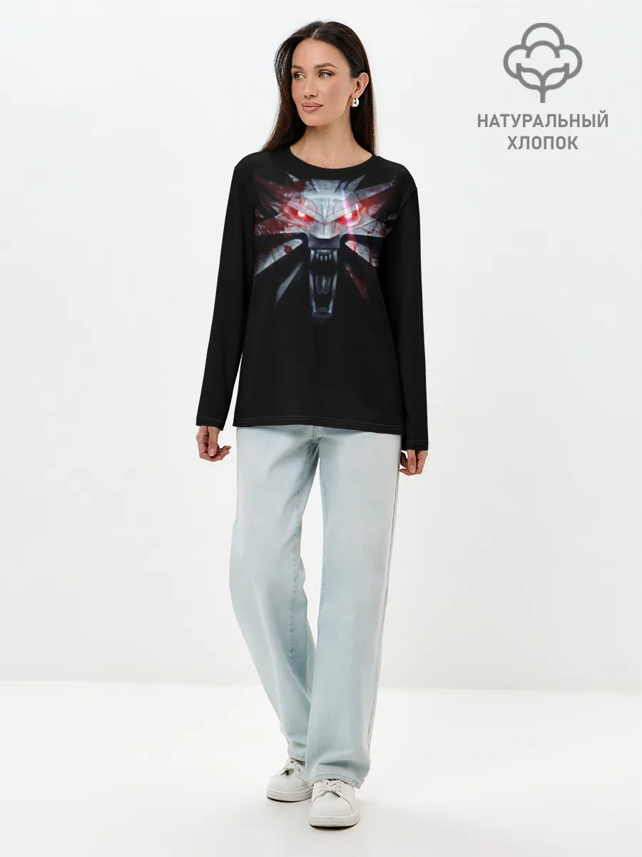 Лонгслив женский. Хлопок / Медальон