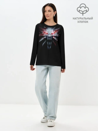 Лонгслив женский. Хлопок / Медальон