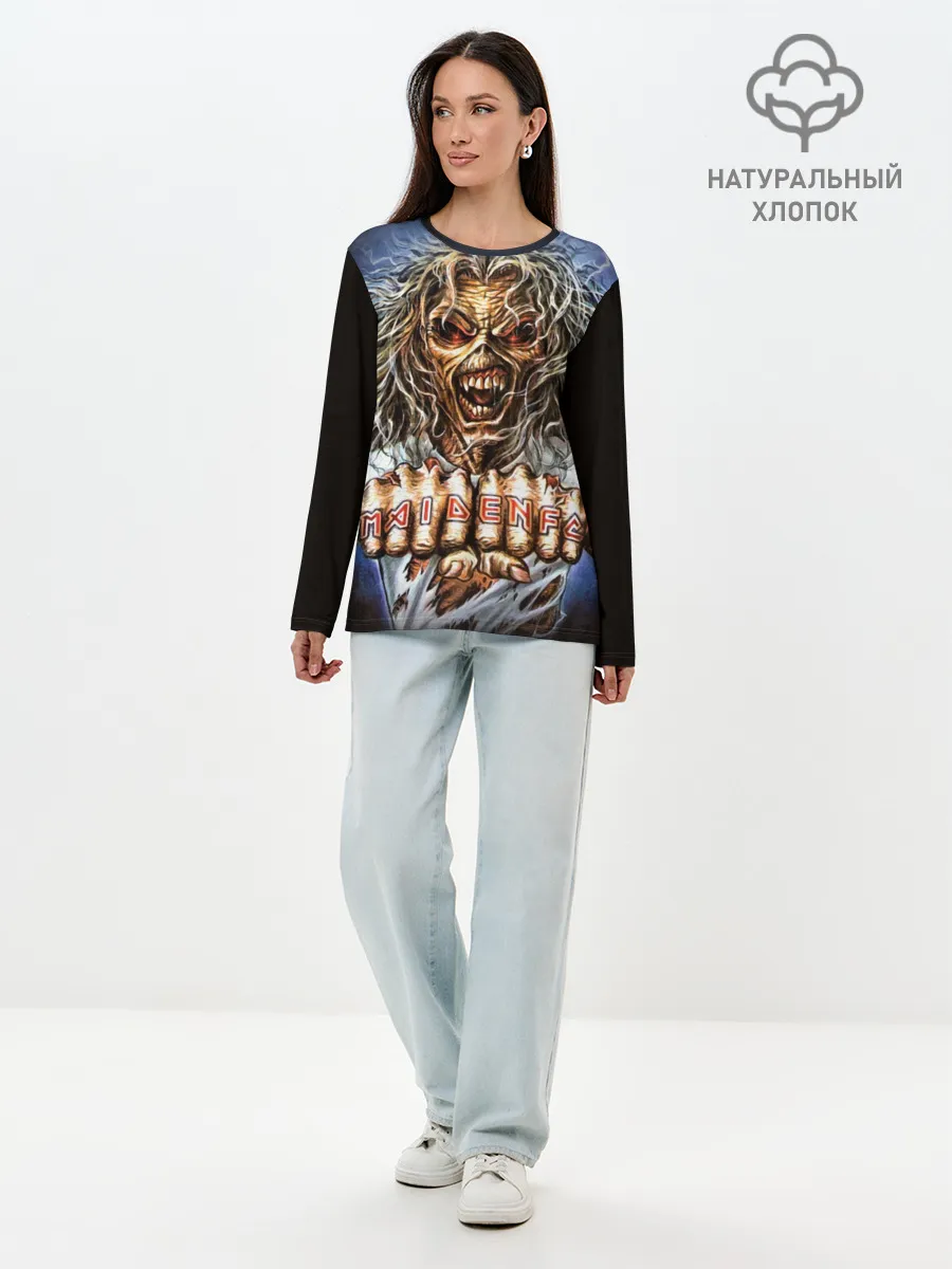 Лонгслив женский. Хлопок / Iron maiden 6