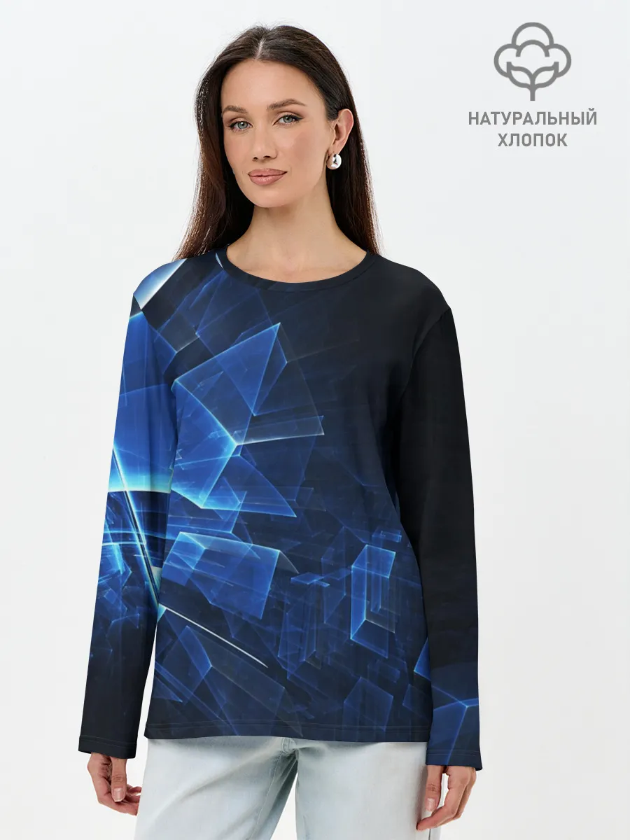 Лонгслив женский. Хлопок / Светящиеся фигуры