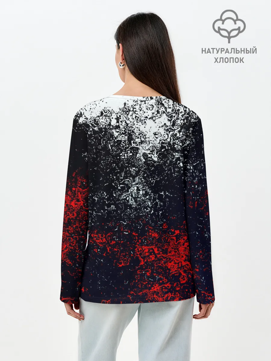 Лонгслив женский. Хлопок / Брызги красок