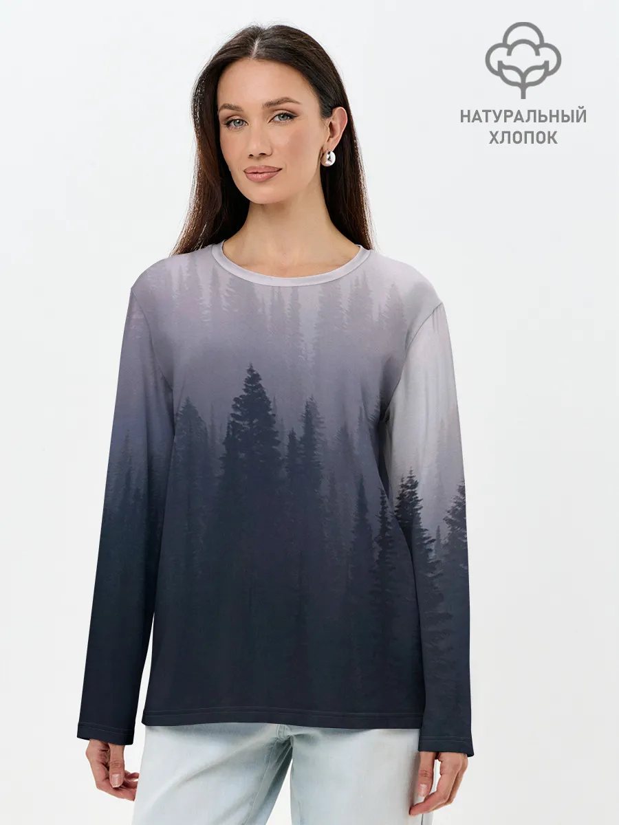 Лонгслив женский. Хлопок / Лесок