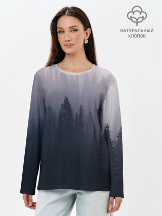 Лонгслив женский. Хлопок / Лесок