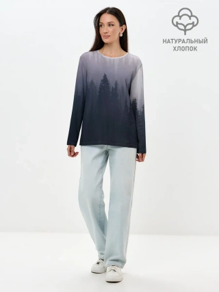 Лонгслив женский. Хлопок / Лесок