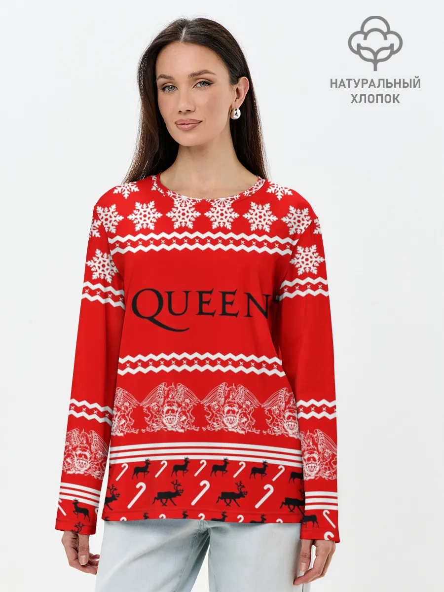 Лонгслив женский. Хлопок / Праздничный Queen