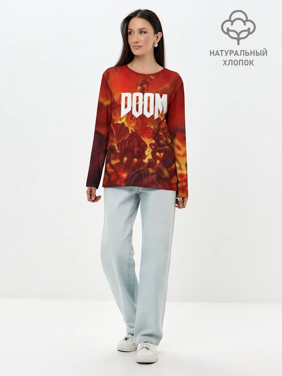 Лонгслив женский. Хлопок / DOOM