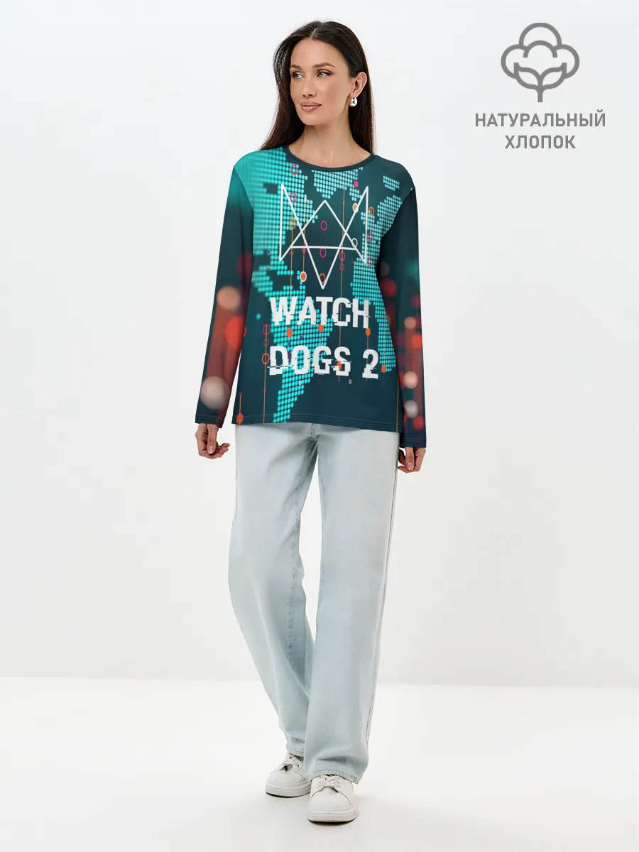 Лонгслив женский. Хлопок / Watch Dogs 2 NETWORK HACK