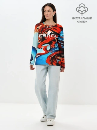 Лонгслив женский. Хлопок / CS GO Hyper Beast
