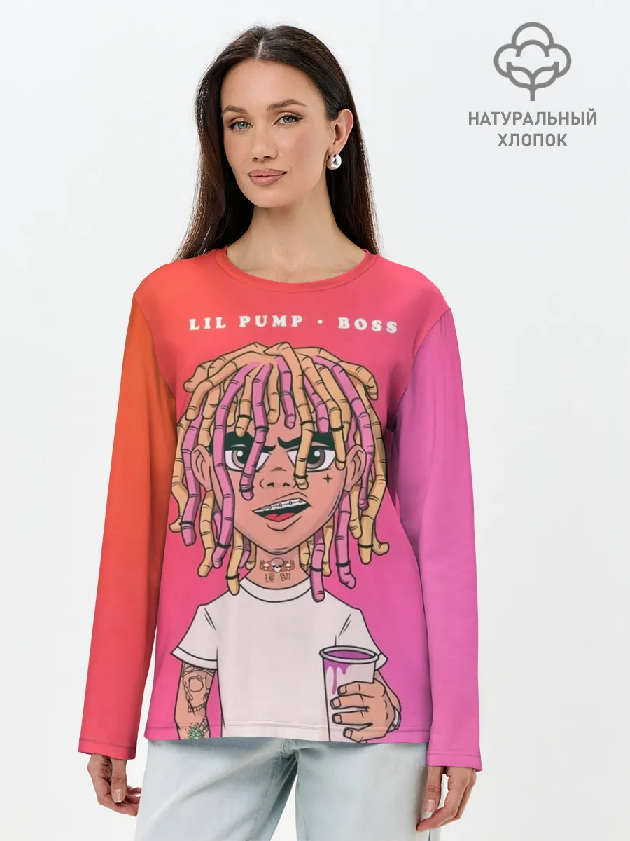 Лонгслив женский. Хлопок / Lil Pump Boss