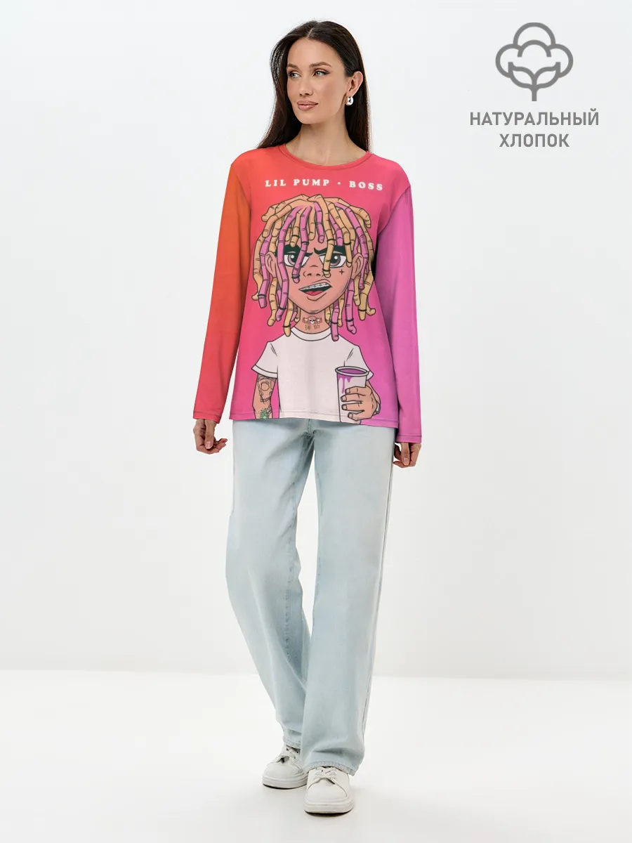 Лонгслив женский. Хлопок / Lil Pump Boss