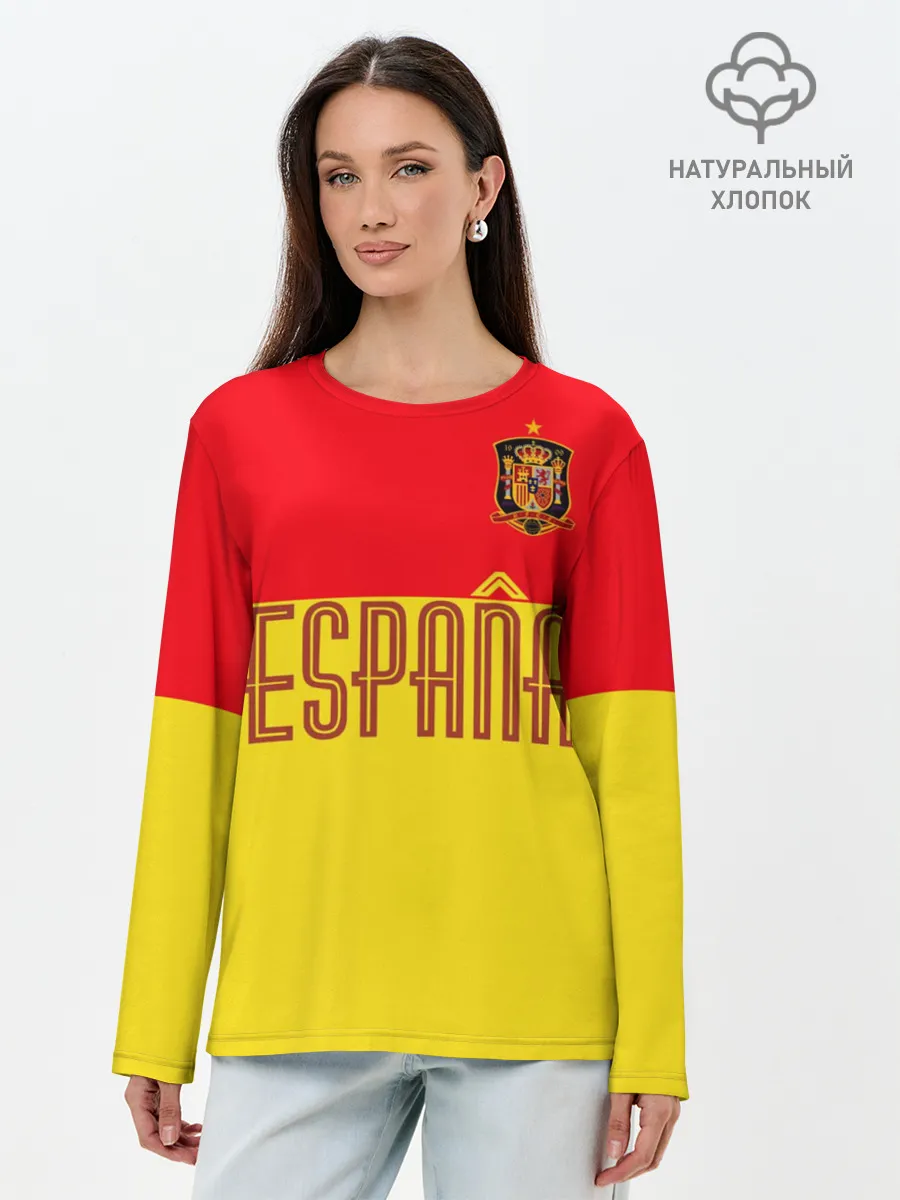 Лонгслив женский. Хлопок / Сборная Испании по футболу