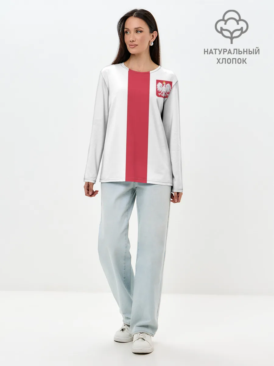 Лонгслив женский. Хлопок / Сборная Польша