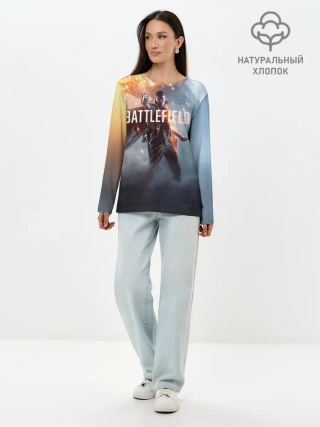 Лонгслив женский. Хлопок / Battlefield 1 | Под дирижаблем