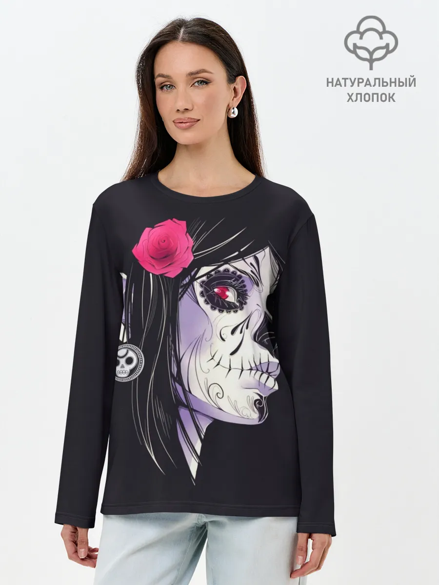 Лонгслив женский. Хлопок / День мертвецов
