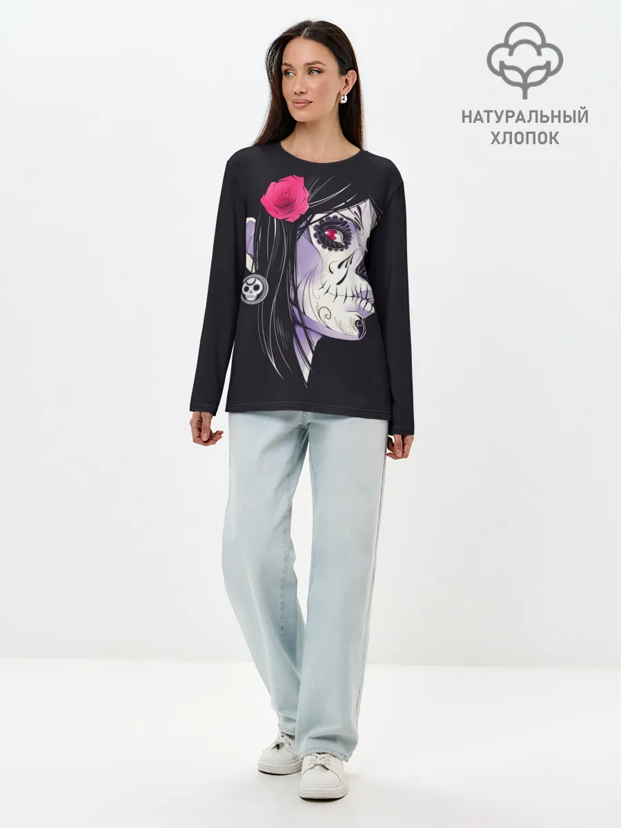 Лонгслив женский. Хлопок / День мертвецов