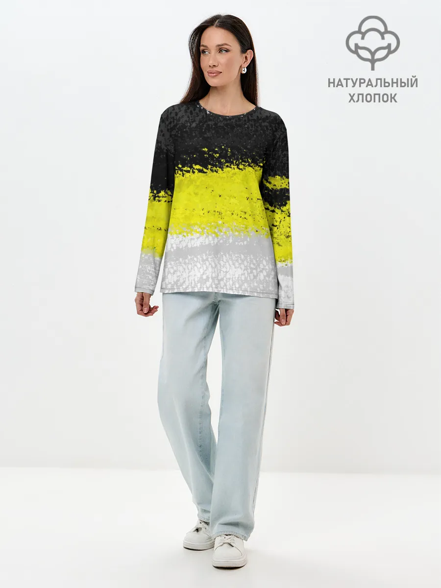 Лонгслив женский. Хлопок / Имперский флаг России 1858года