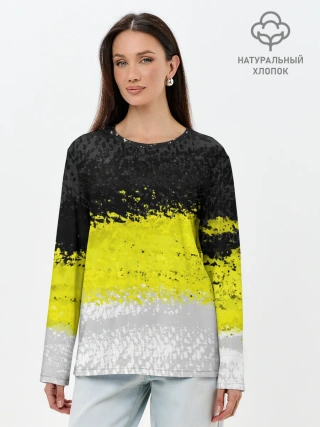 Лонгслив женский. Хлопок / Имперский флаг России 1858года