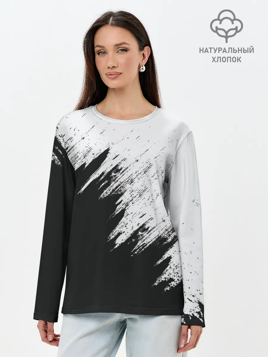 Лонгслив женский. Хлопок / Краска и ничего лишнего!