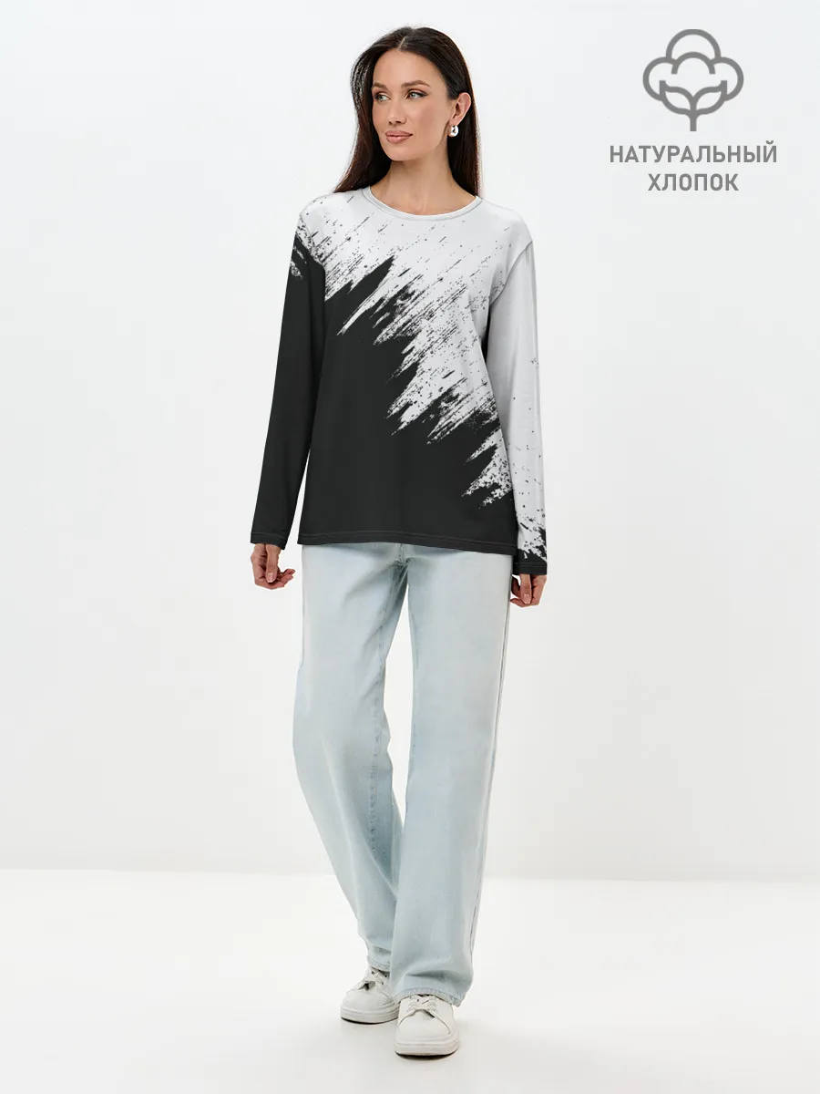 Лонгслив женский. Хлопок / Краска и ничего лишнего!