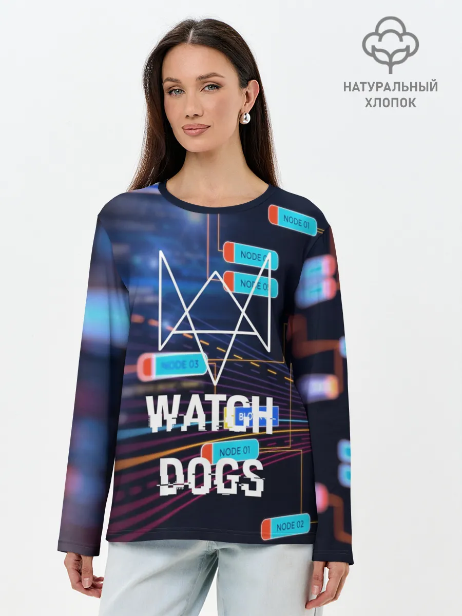 Лонгслив женский. Хлопок / Watch Dogs