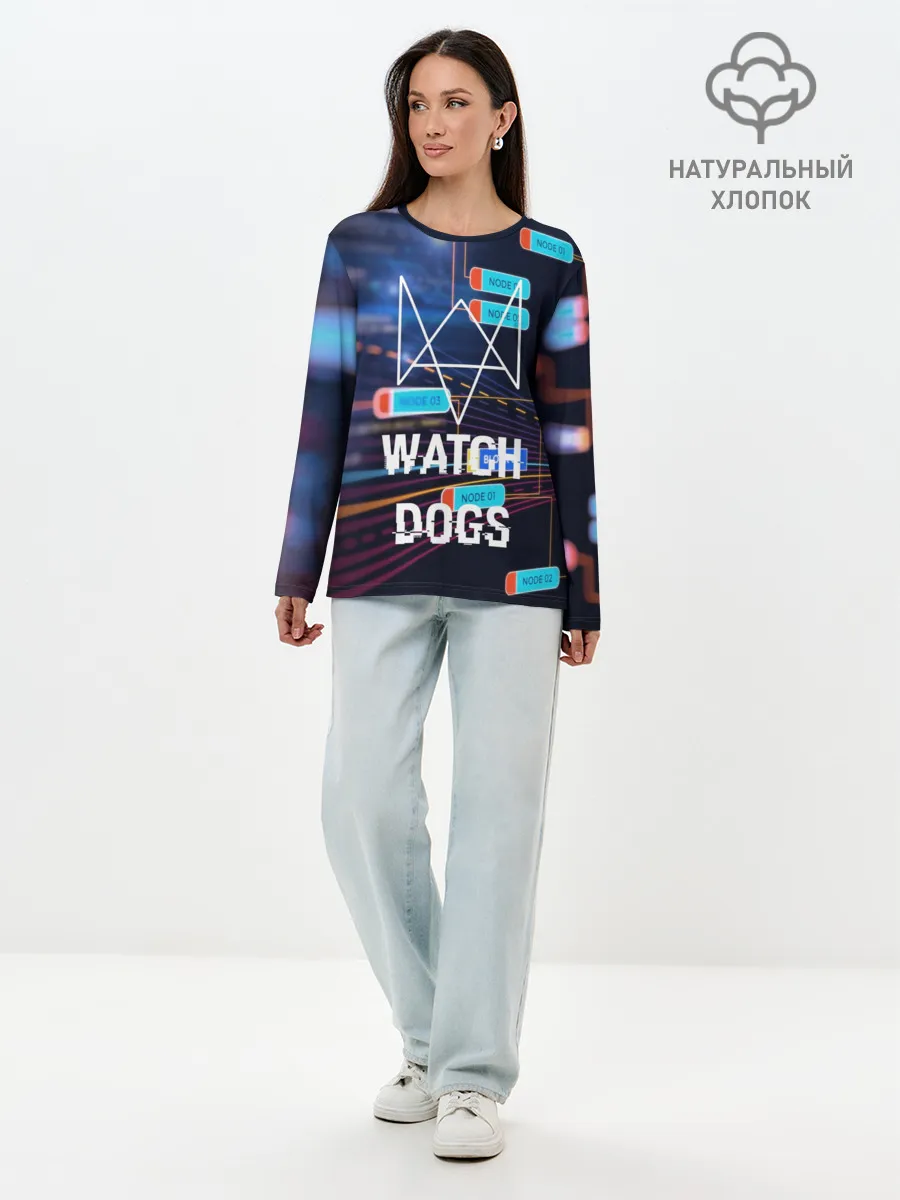 Лонгслив женский. Хлопок / Watch Dogs