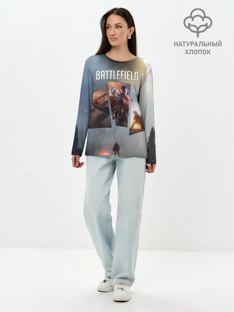 Лонгслив женский. Хлопок / Battlefield 1