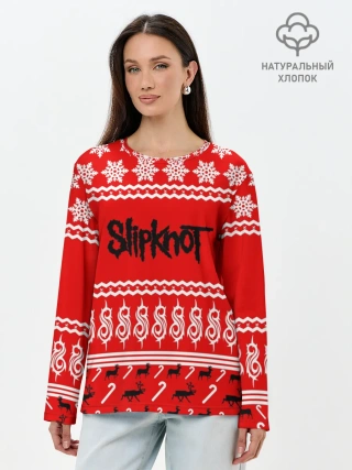 Лонгслив женский. Хлопок / Праздничный Slipknot