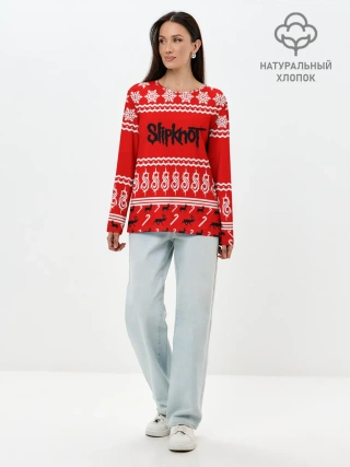 Лонгслив женский. Хлопок / Праздничный Slipknot