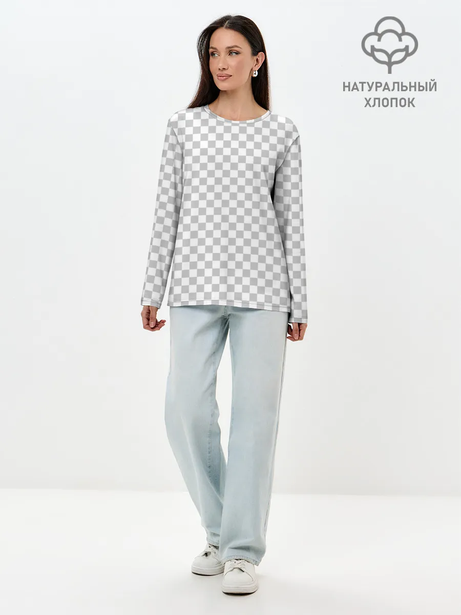 Лонгслив женский. Хлопок / Прозрачность