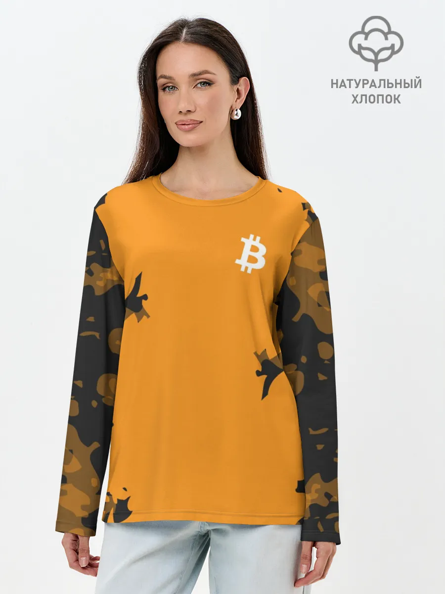 Лонгслив женский. Хлопок / БИТКОИН | BITCOIN