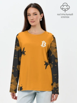 Лонгслив женский. Хлопок / БИТКОИН | BITCOIN